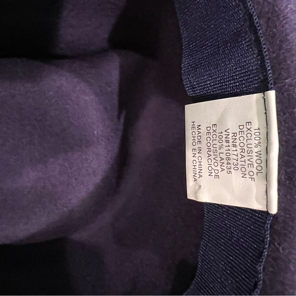 Classic Target Navy Fedora 100% Wool Hat With Stitch Accents - Picture 4 of 7